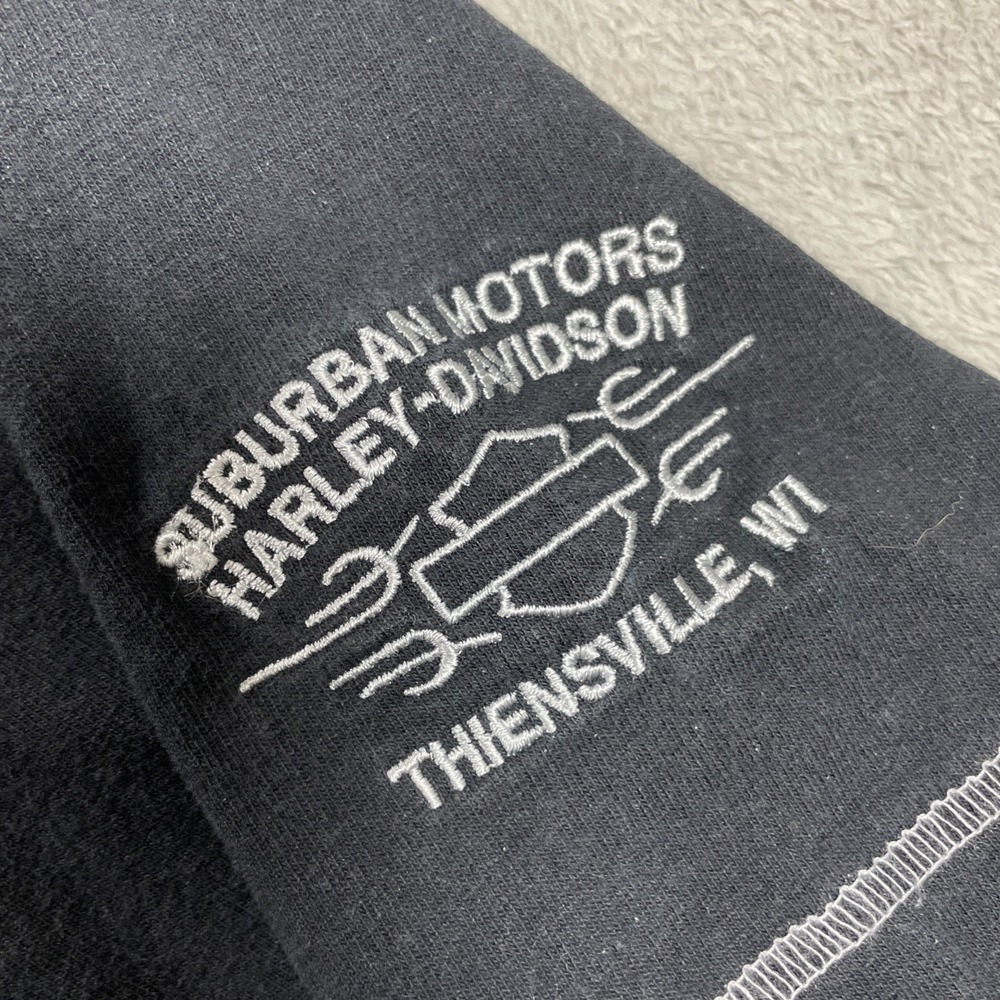 Harley Davidson Shirt Adult 3XL Black Motorcycle Biker Embroidered Short Sleeve - Picture 7 of 15